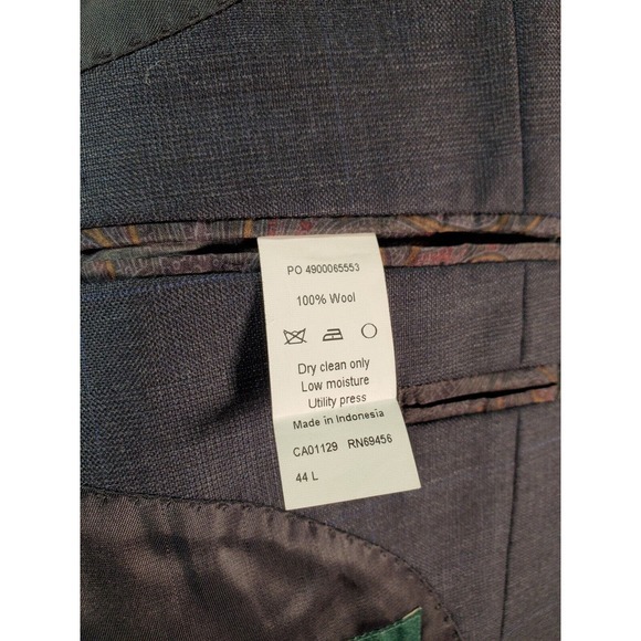 Lauren Ralph Lauren Blazer Coat Mens Size 44L Gray Single Breasted Two Button - Picture 11 of 14